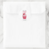 Roze cupcake Zoetste Valentijn Ronde Sticker (Tas)