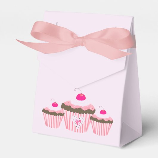 Roze Cupcakes Bedankdoosjes (Voorkant Zijde)