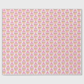 Roze Cupcakes Birthday Gift Wrap Cadeaupapier (Vlak)
