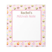 Roze Cupcakes Mitzvah Note Meisjes Notitieblok (Voorkant)