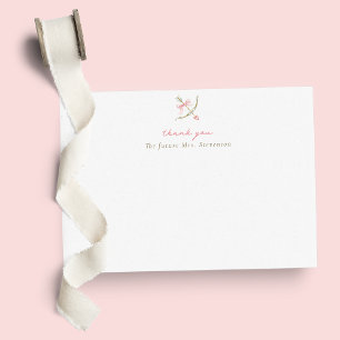 Roze Cupid Pijl Boog & Hart Bruiloft Feest Bedankkaart