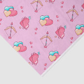 Roze Cupido Pijl Hart Patroon Valentijnsdag Tissuepapier (Detail)