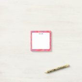 Roze curven aangepast grafisch logo op maat post-it® notes (Op bureau)