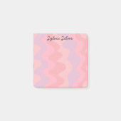 Roze curven aangepast grafisch logo op maat post-it® notes (Voorkant)