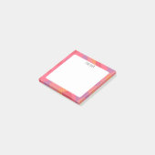 Roze curven aangepast grafisch logo op maat post-it® notes (Schuin)
