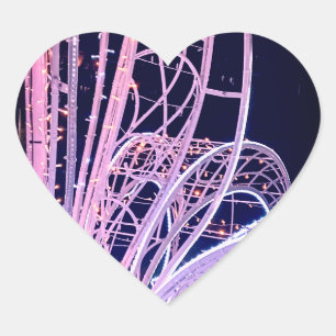 Roze curven hart sticker