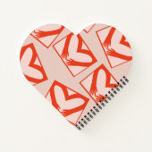 Roze Custom Girly Monogram Drip Heart Shaped Love Notitieboek (Achterkant)