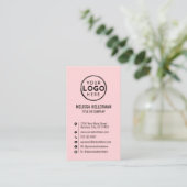 Roze Custom Logo Minimal Modern Vertical Visitekaartje (Staand voorkant)