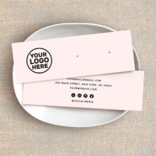 Roze Custom Logo Stud Oorbel Display Houder Mini Visitekaartjes