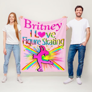 ROZE CUSTOM LOVE SCHAATSEN FLEECE DEKEN