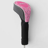 Roze Custom Monogram Golf Driver Head Hoesje Golfheadcover (Schuin)