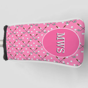 Roze Custom Monogram Golf Head Hoesje Golfheadcover