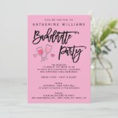 Roze Cute Bachelorette-feestuitnodigingen Kaart (Staand voorkant)