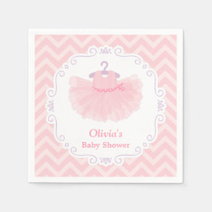 Roze Cute Ballerina Tutu Meisje Baby Shower Benodi Servet