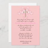 Roze CUTE Communauté/Baptisme Invite Kaart (Voorkant / Achterkant)