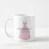 Roze Cute Eenvoudige Bruidsmeisje Van Eer Betreft Koffiemok (Links)