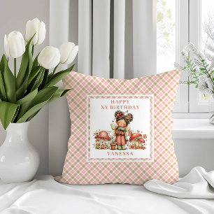 Roze Cute Fairy 1e Verjaardag Kussensloop Kussen
