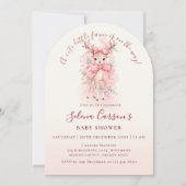 Roze Cute Fawn Baby Shower (Meisje) Uitnodiging (Voorkant)