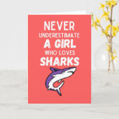 Roze Cute Haaien Kaarten Voor Meisjes Voor Kindere (Gele Bloem)