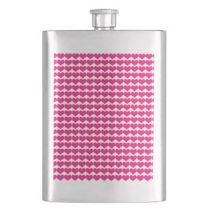 Roze Cute Hearts Pattern Flask Heupfles