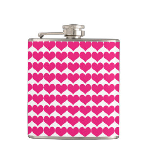 Roze Cute Hearts Pattern Flask Heupfles