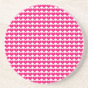 Roze Cute Hearts Pattern Onderzetter