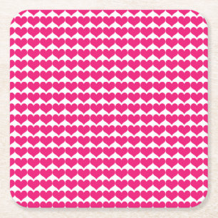 Roze Cute Hearts Pattern Onderzetter