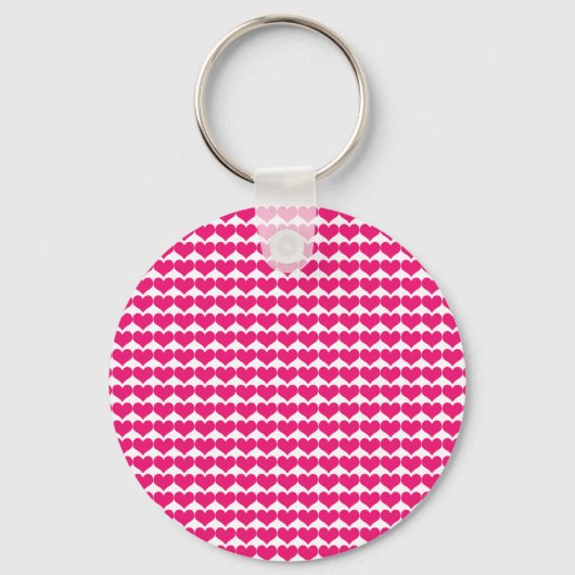Roze Cute Hearts Pattern Sleutelhanger (Voorkant)