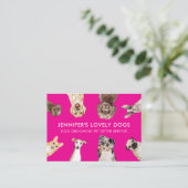 Roze Cute Honden van Kleine Formaat Oppasser Visitekaartje (Staand voorkant)