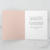 Roze Cute Monkey Baby Meisje Aankondiging (Binnen)