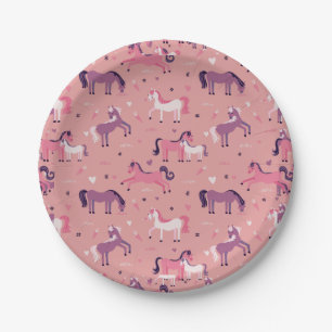 Roze Cute Pony Papieren Bordje