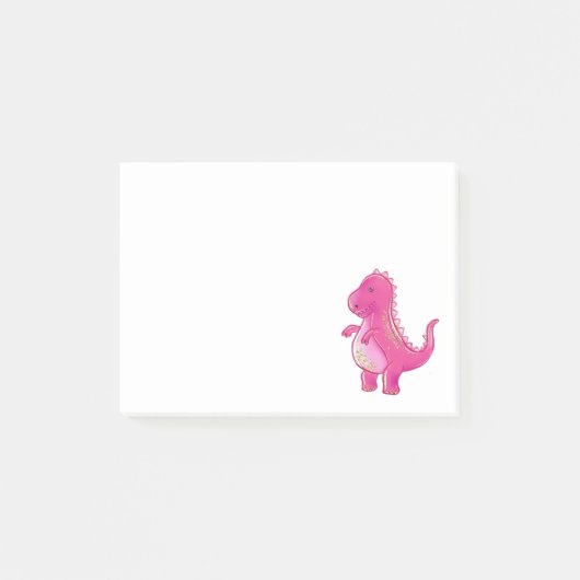 Roze Cute T Rex Dinosaur | Dino Post-it® Notes (Voorkant)