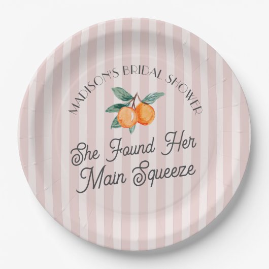Roze Cutie Main Squeeze Citrus Bruidsmeisjesfeest Papieren Bordje (Voorkant)
