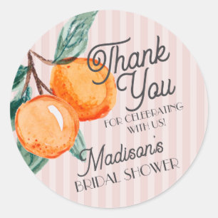 Roze Cutie Main Squeeze Citrus Bruiloftsfeest Favo Ronde Sticker