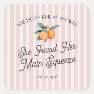 Roze Cutie Main Squeeze Vrijgezellenfeest Envelop Vierkante Sticker