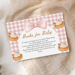 Roze Cutie Pie Herfst Babyshower Boeken voor Baby Informatiekaartje
