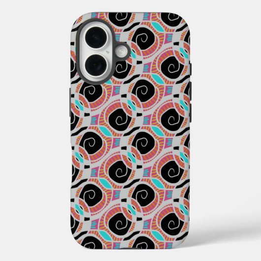 Roze Cyaan Blue White Swirls Abstract Patroon Case-Mate iPhone Case (Achterkant)