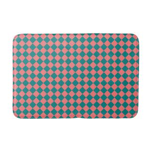 Roze Cyaan Schacherdiamant Patroon Badmat