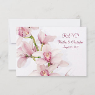 Roze Cymbidium Orchidee Bruiloft antwoord RSVP-kaa