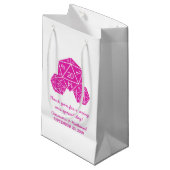 Roze D20 Dice Wedding Gift Bag Klein Cadeauzakje (Voorkant Gekanteld)