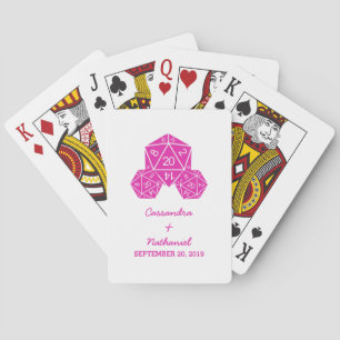 Roze D20-kaarten voor weddenschappen met een dijs Pokerkaarten