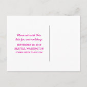 Roze D20-muis Het Briefkaart Datum opslaan (Achterkant)