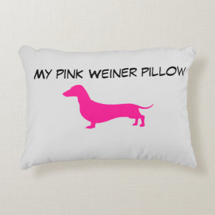 Roze Dachshund Accent Pillow Mijn roze Weiner Accent Kussen