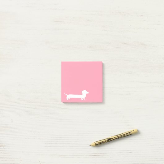 Roze Dachshund Cute Doxie Post-it® Notes (Op bureau)
