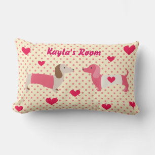 Roze Dachshund Pillow Valentijn Gift Gepersonalise Kussen