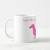 Roze Dachshund Silhouette Mok (Links)