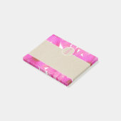 Roze dadels en Initiaal van bruine kraft Post-it® Notes (Schuin)