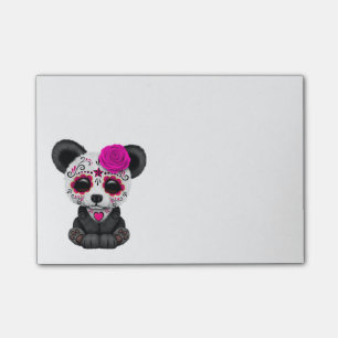 Roze dag van de dode suikerschedel Panda Beer Post-it® Notes