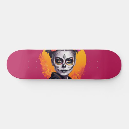 Roze dag van de dode vrouw skateboard (Horizontaal)