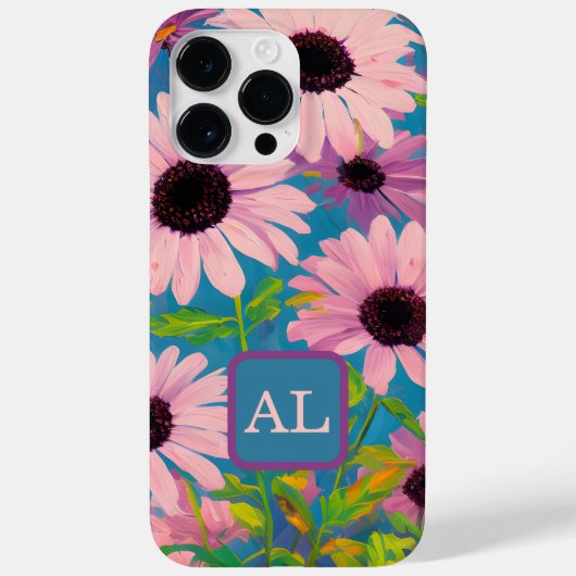  roze dagbladschildermonogrammen Case-Mate iPhone case (Achterkant)